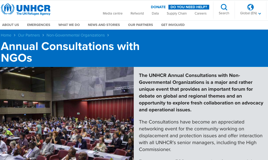 UNHCR NGO consultations