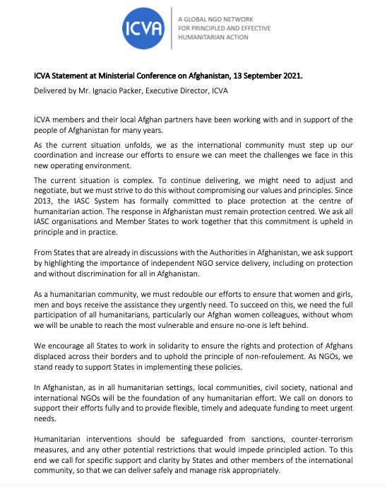 Afghan statement