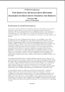 ICVA Annual Conference 2008 Background Document