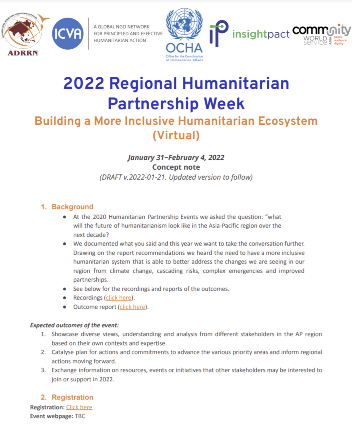 2022 Regional Humanitarian Partnership Week