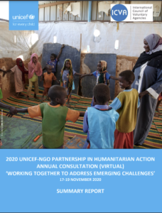 Summary Report 2020 UNICEF-NGO Partnership in humanitarian action