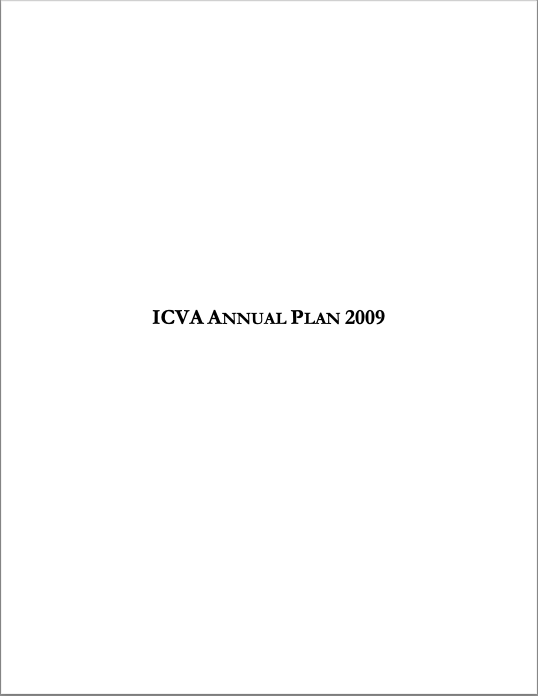 Annual Plan - ICVA 2009
