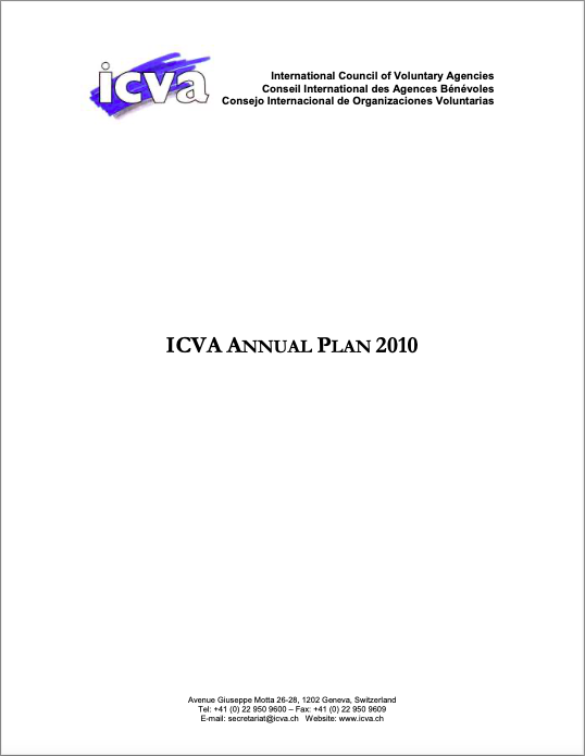 Annual Plan - ICVA 2010
