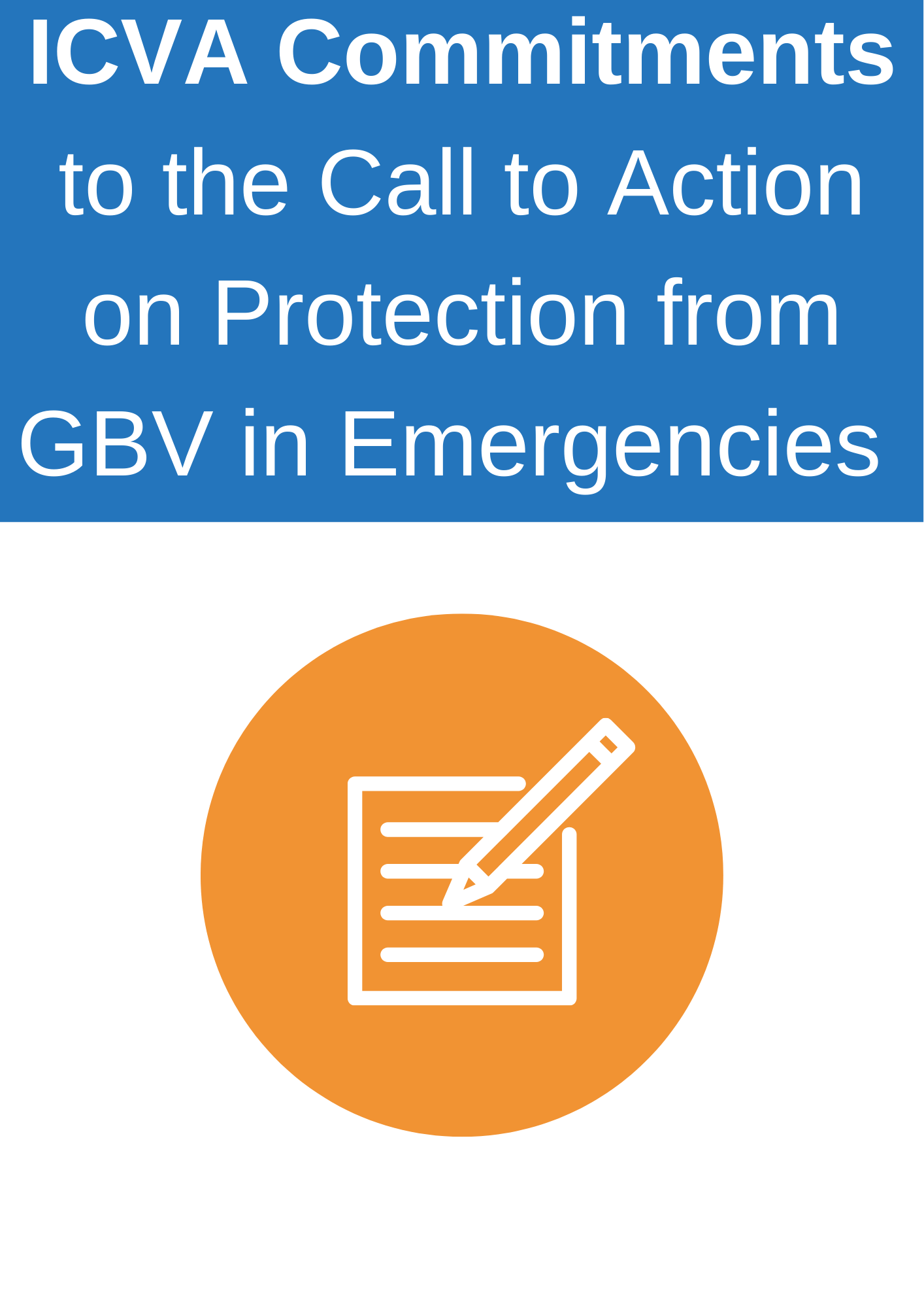 ICVA Commitments to the Call to Action on Protection from GBV