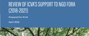 Review of ICVA Support to NGO Fora 2018-2021