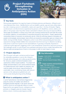 Project Factsheet: Strengthening Inclusion in Anticipatory Action (i2A)