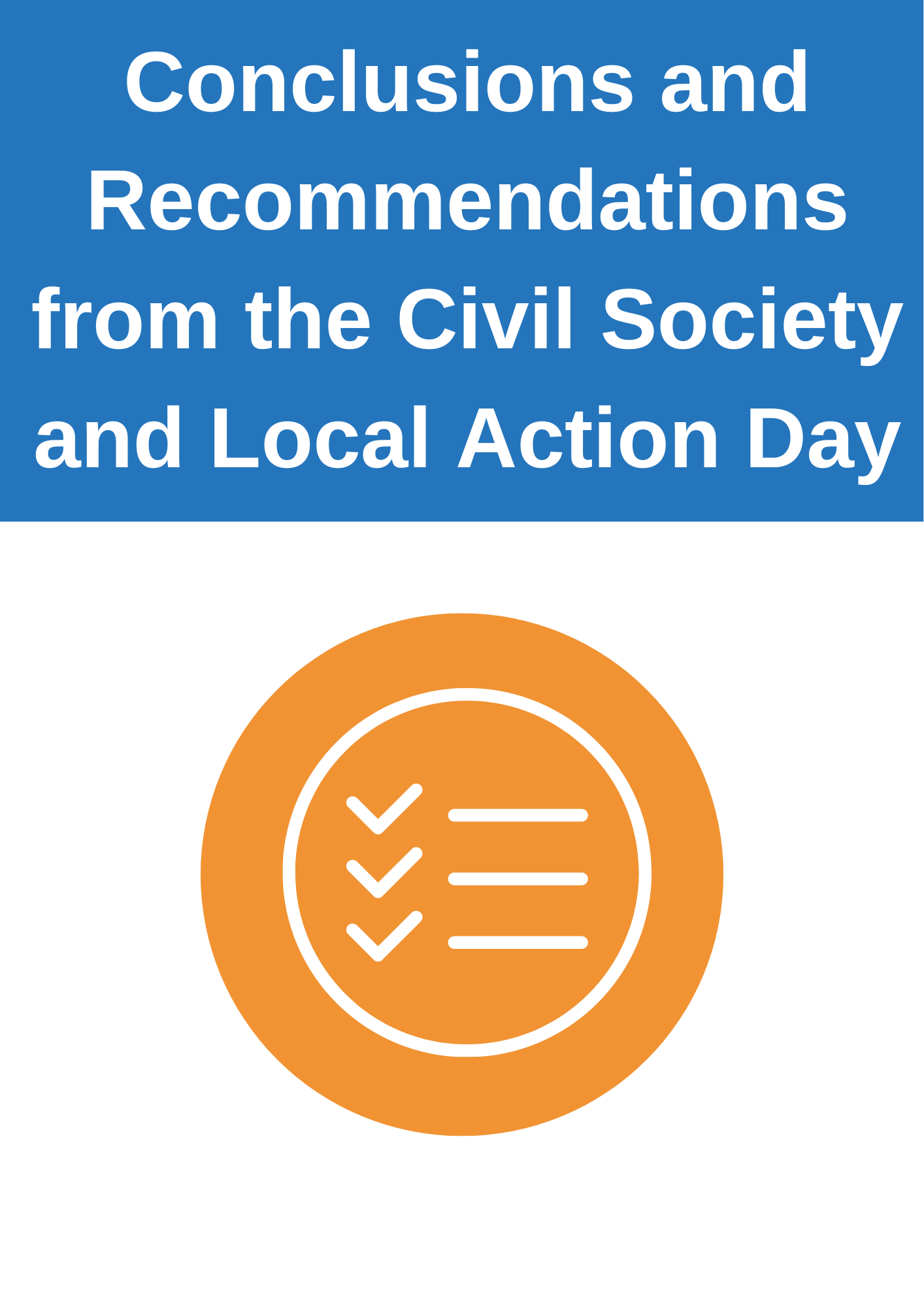 Conclusions and Recommendations from the Civil Society and Local Action Day