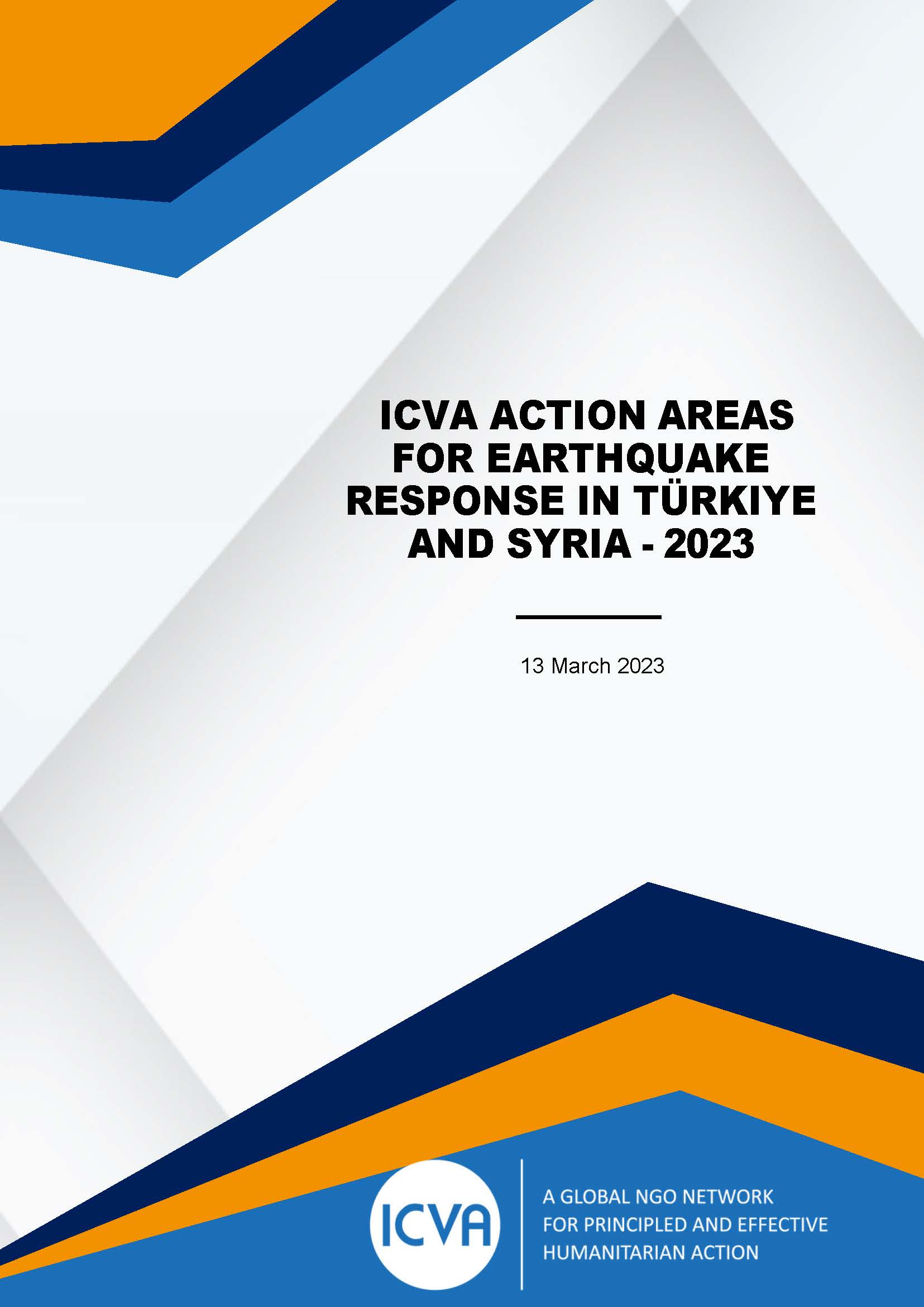 ICVA Action Areas for Earthquanse in Türkiye and Syria- 2023