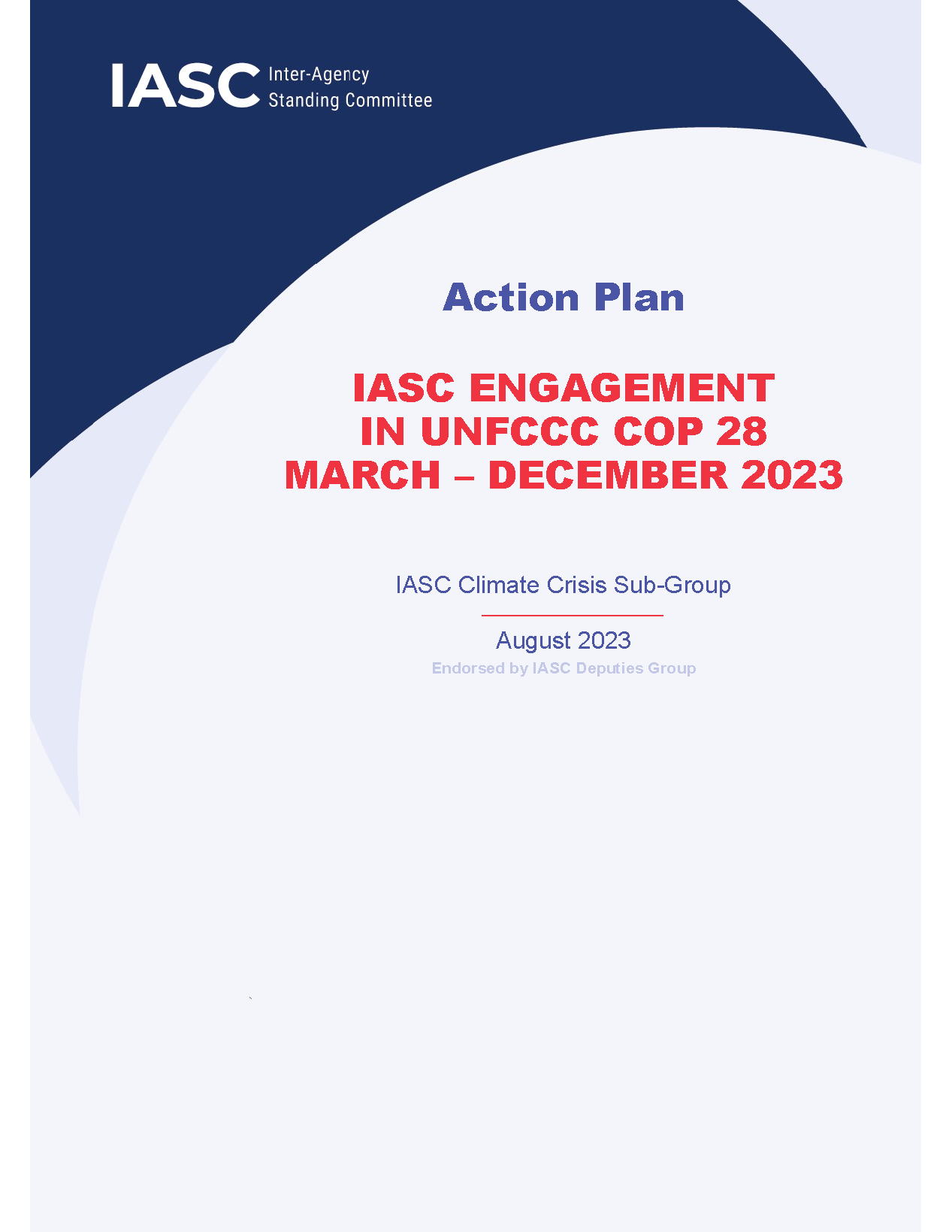 IASC Action Plan on Engagement in UNFCC COP 28